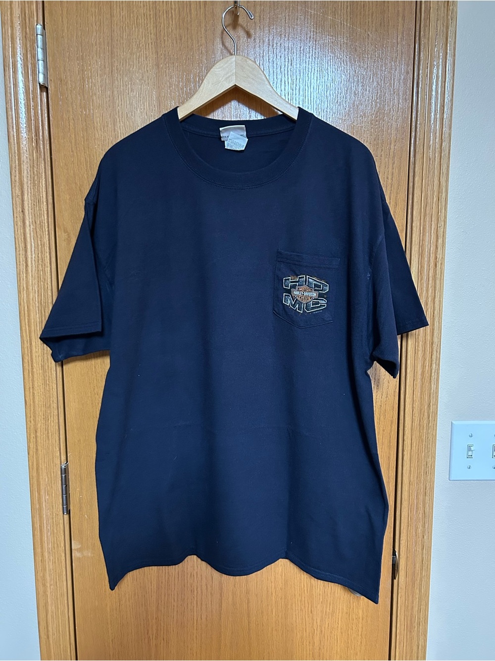 Harley-Davidson Black Short Sleeve Pocket Tee with Embroidered Logo